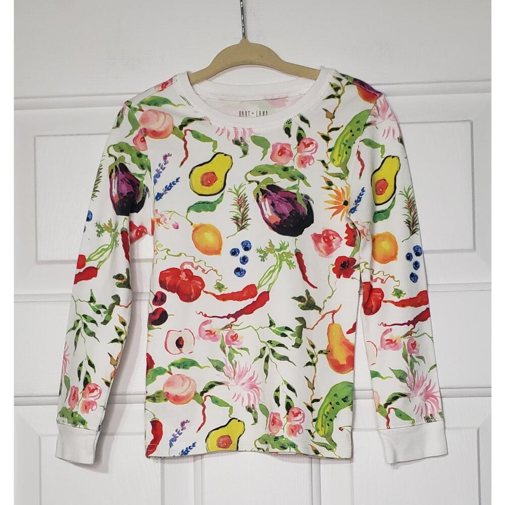 Hart + Land Pajama‎ Top  Flea Market Print 100% Pima Cotton Size 4